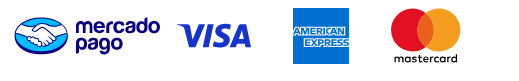 Métodos de pago: Mercado Pago, Visa, Mastercard